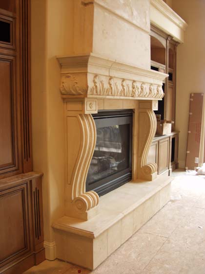 Corbel Counted Leaf a Fireplace